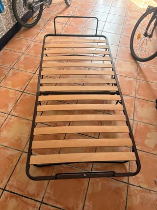 Somier Plegable con Ruedas y Lamas de Madera
