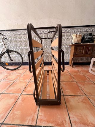 Somier Plegable con Ruedas y Lamas de Madera