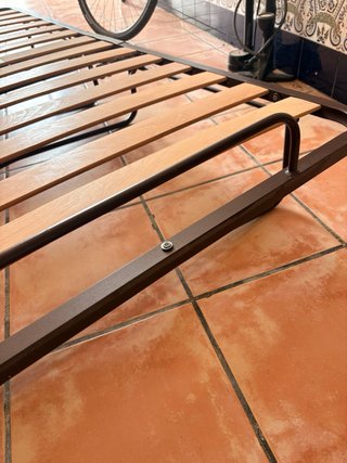 Somier Plegable con Ruedas y Lamas de Madera