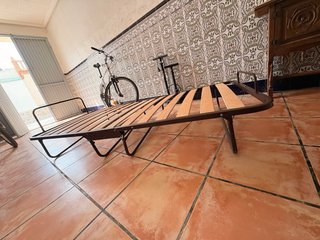 Somier Plegable con Ruedas y Lamas de Madera