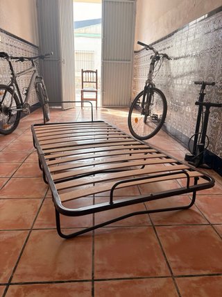 Somier Plegable con Ruedas y Lamas de Madera