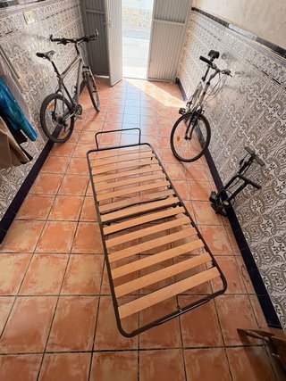 Somier Plegable con Ruedas y Lamas de Madera