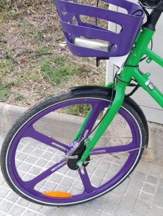 Bicicleta Eléctrica Paseo Verde/Morado Nueva