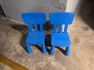 Sillas infantiles IKEA azules (2 unidades)