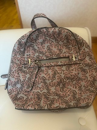 Bolso Mochila Gris y Rosa
