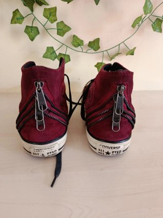 Converse bordeaux in camoscio