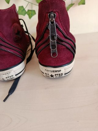 Converse bordeaux in camoscio