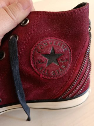 Converse bordeaux in camoscio