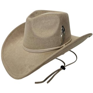 Sombrero Vaquero con pluma Ajustable Beige Unisex