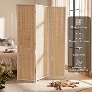Biombo Interior de 3 Paneles Plegable