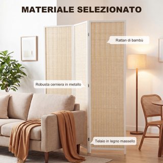 Biombo Interior de 3 Paneles Plegable