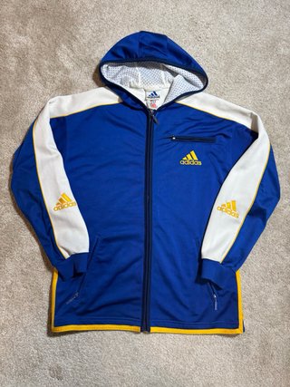 Sudadera Adidas Azul y Dorada con Capucha
