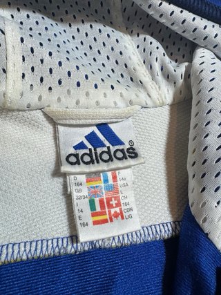 Sudadera Adidas Azul y Dorada con Capucha