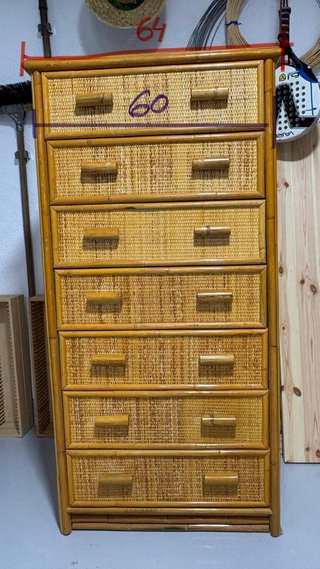 Mueble Cajonera Mimbre y Bambú