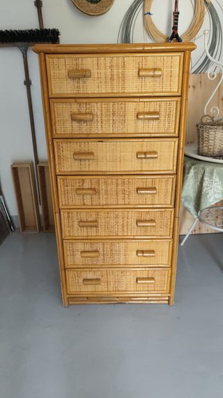Mueble Cajonera Mimbre y Bambú