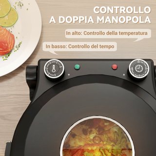 Horno de Pizza Eléctrico 1200W con