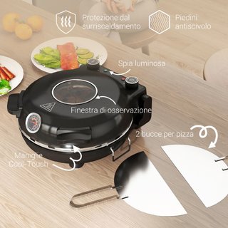 Horno de Pizza Eléctrico 1200W con