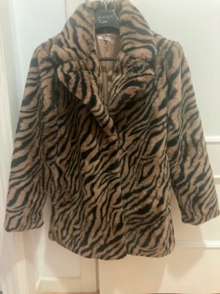 Abrigo de Pelo Estampado Tigre Talla S
