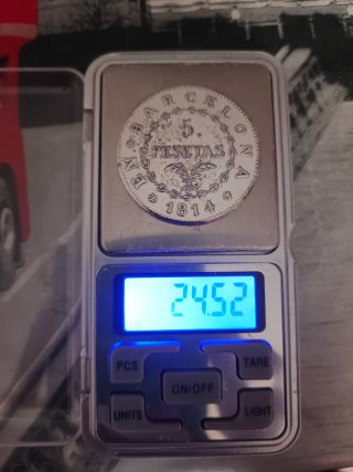 5 pesetas de Barcelona 1814 (Replica)