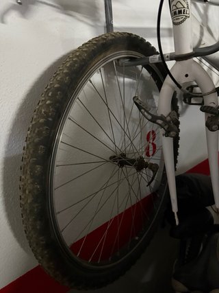 Bicicleta de montaña blanca