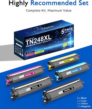 TN248XL TONER BROTHER 5 CARTUCCE 2 NERI 3000PAG