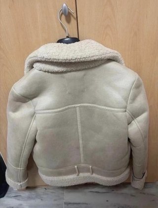 Cazadora Biker Pelo Beige