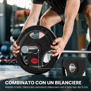Juego de Discos de Peso 2x15 kg con Agujero de 5
