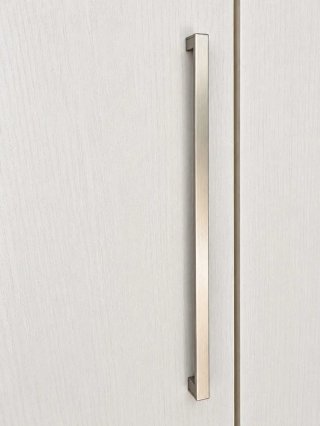 Armario esquinero blanco y madera con espejo