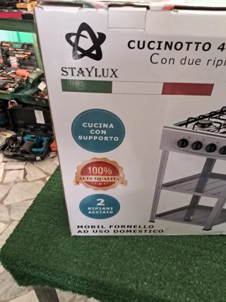 Cucina a gas 4 fuochi Staylux con ripiani