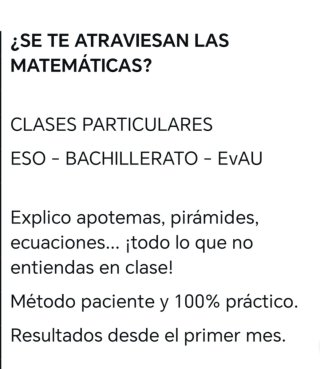 Clases particulares de Matemáticas