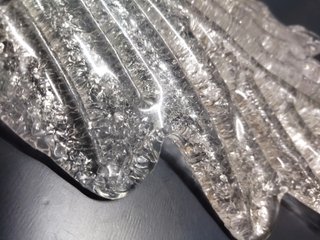 Foglia abete vetro Murano graniglia bianca