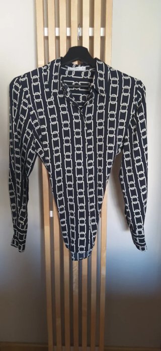 Camisa Mango Talla S Estampado Cadenas
