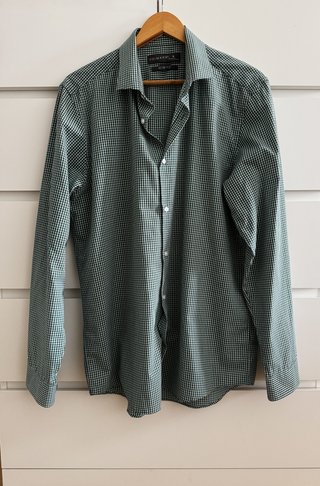 Camisa de cuadritos verde Talla XL