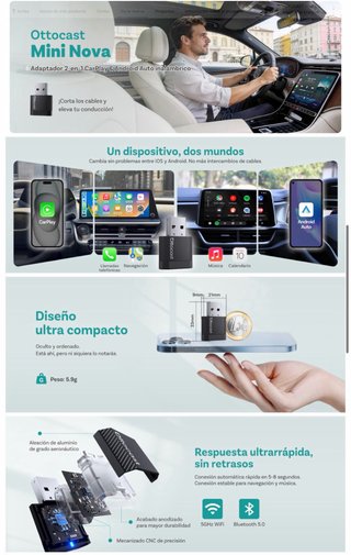 NUEVO! (80€) Mini 3.0 Adaptador CarPlay Inalámbric