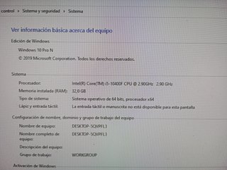 Ordenador i5 10ª Gen 16GB RAM 8GB Gráfica