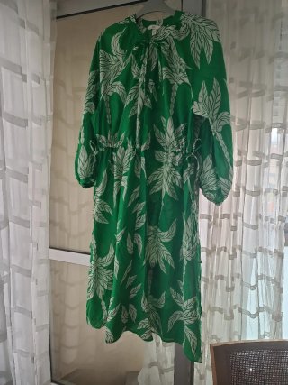 Vestido H&M Estampado Verde