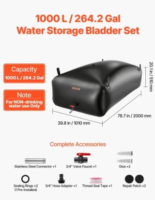 Depósito de Agua VEVOR 1000L
