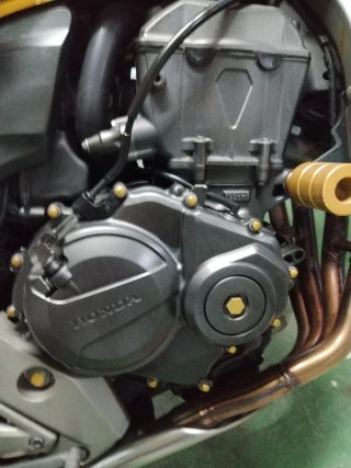 Moto Honda Hornet CB 600 Dorada.