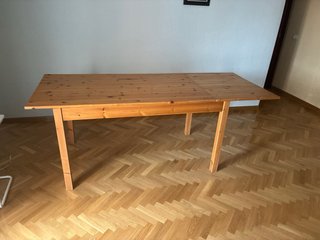Mesa de comedor extensible de madera