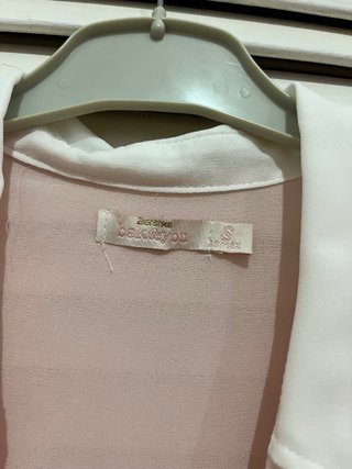 Camisa Bershka semitransparente Rosa Blanca S