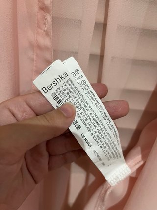 Camisa Bershka semitransparente Rosa Blanca S