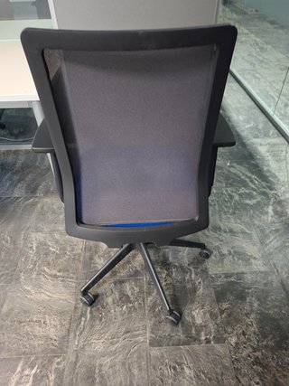19 Sillas de Oficina negras con asiento en color