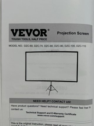 Pantalla para Proyector VEVOR 100 pulgadas
