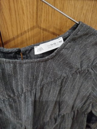 Vestido Zara Niña Gris Talla 11-12