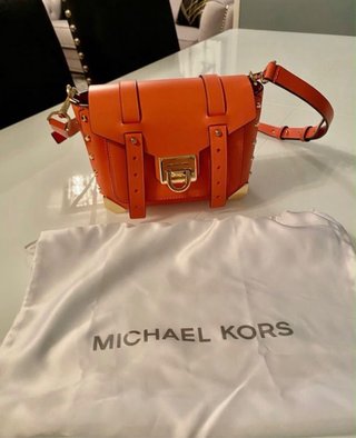 Bolso Michael Kors Naranja Dorado Nuevo