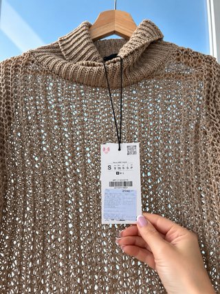 Jersey Calado Zara Lino Beige Talla S