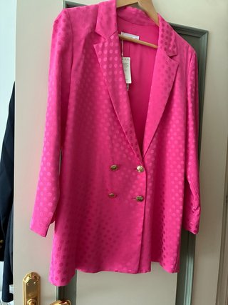 Chaqueta americana rosa lunares dorados