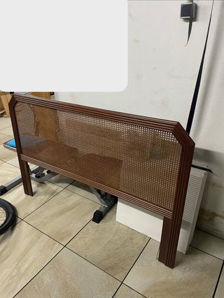 Cabecero de Cama 135 cm Madera y Rejilla