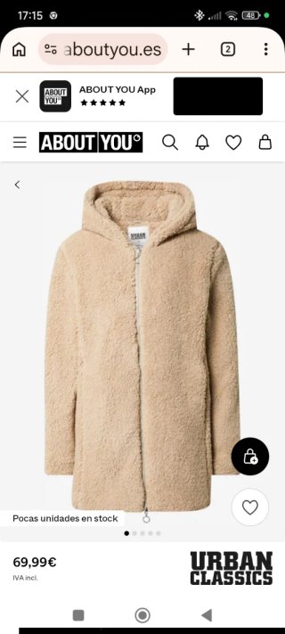 Abrigo de entretiempo Urban Classics beige Talla L