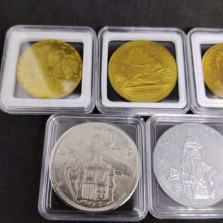 🇪🇦 7 MONEDAS ANTIGUAS ESPAÑOLAS REPRODUCCIONES